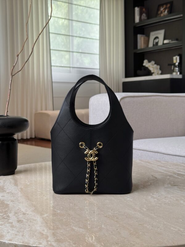 CHANEL Small Shopping Bag Calfskin Black
