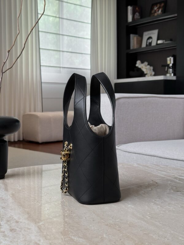 CHANEL Small Shopping Bag Calfskin Black