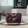 chanel shiny calfskin 19flap bags