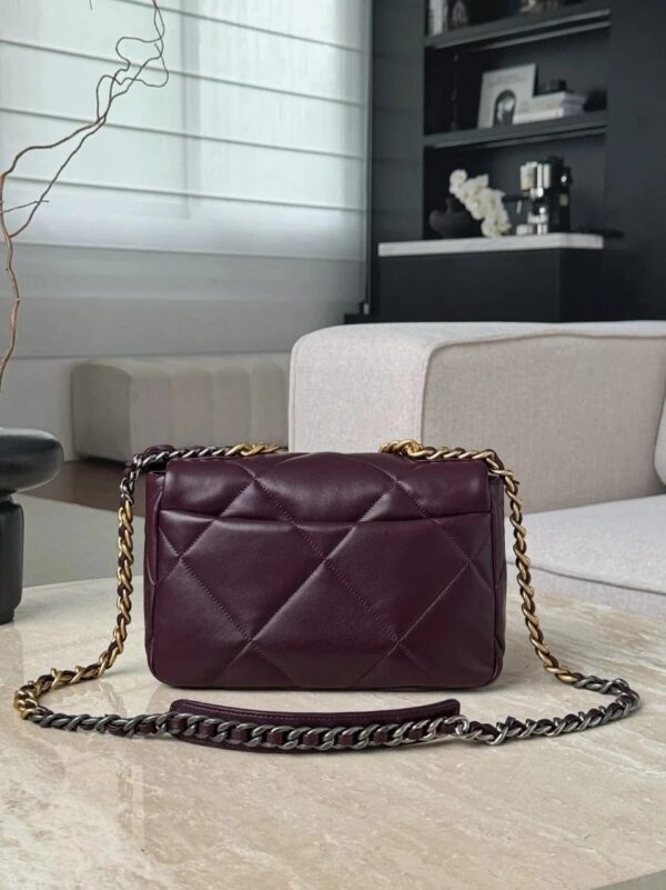 chanel shiny calfskin 19flap bags