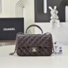 CHANEL Classic Flap CF MINI Handle – Lambskin Chocolate Color