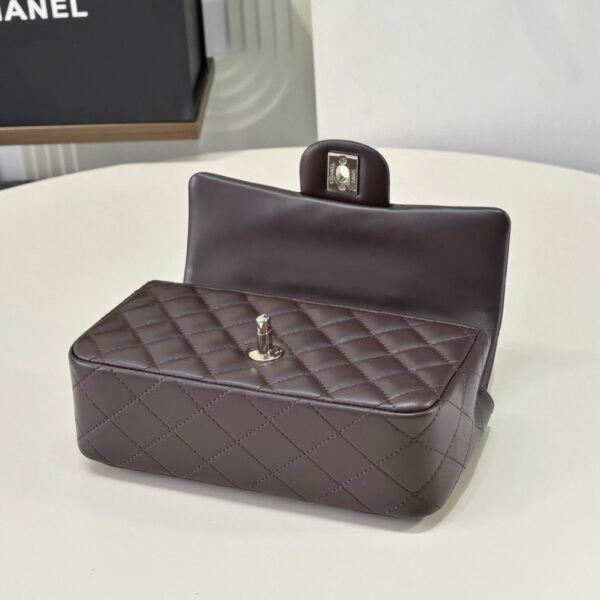 CHANEL Classic Flap CF MINI Handle – Lambskin Chocolate Color