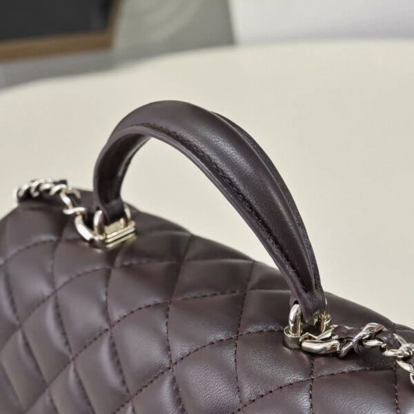 CHANEL Classic Flap CF MINI Handle – Lambskin Chocolate Color