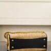 CHANEL MINI 25 Hobo Bag Beige Raffia and Black Calfskin