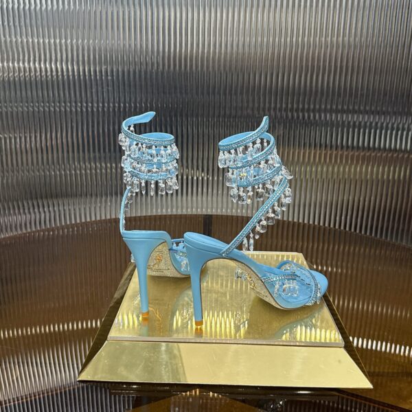 RENE  CAOVILLA Chandelier crystal-embellished leather sandals