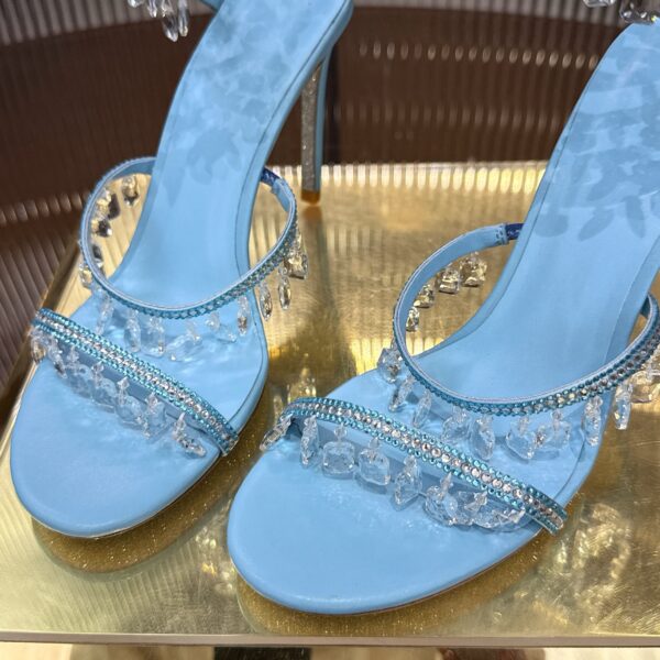RENE  CAOVILLA Chandelier crystal-embellished leather sandals