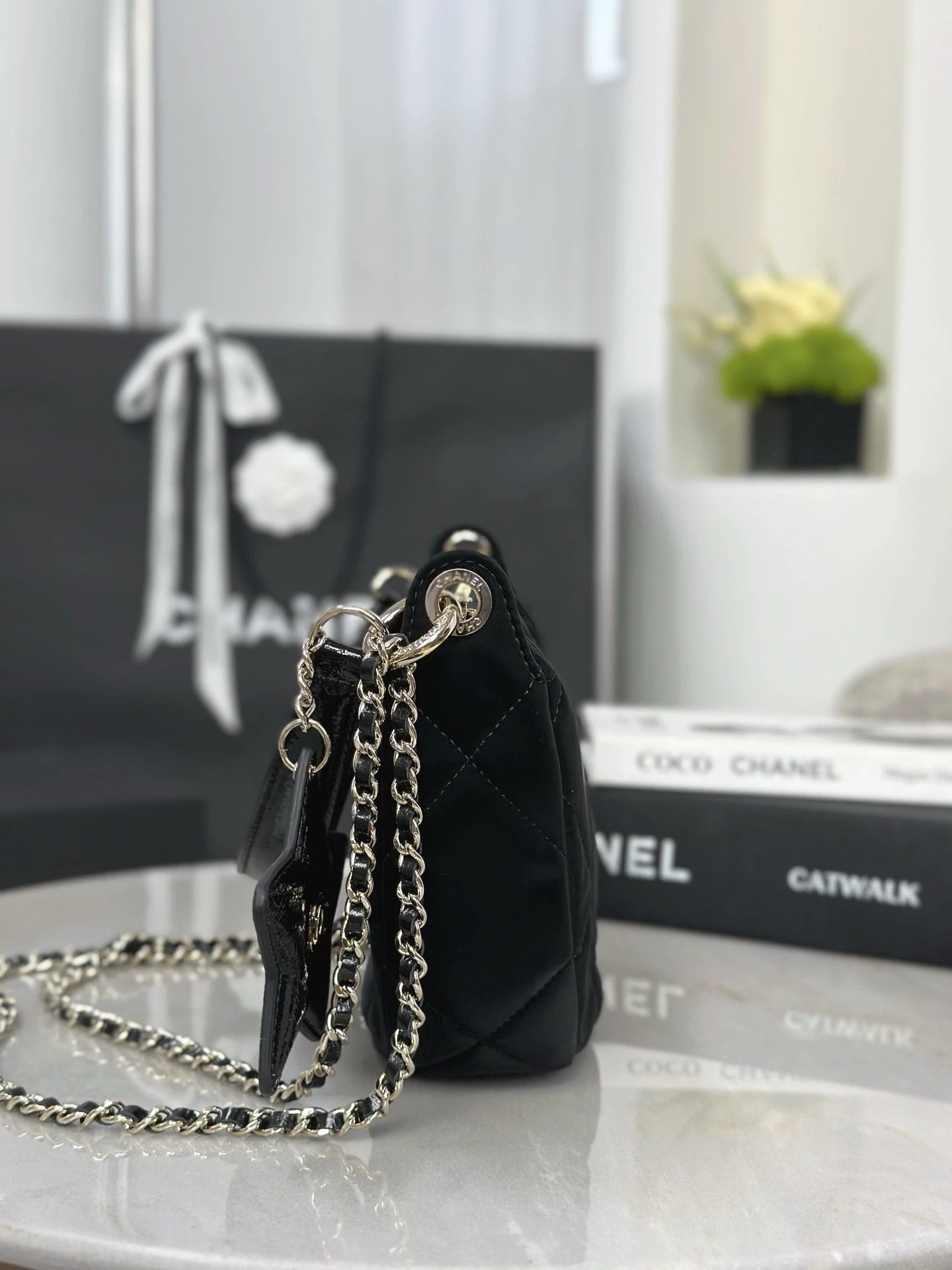 IMG_5028 CHANEL 25N Clutch With Chain Velvet-Effect Nylon - 图片 4