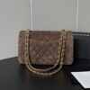CHANEL Vintage Classique Flap Medium Handbag Suede Leather