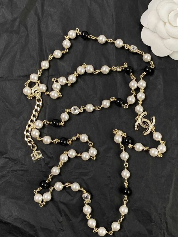 IMG_5561 CHANEL Pearl/Black Beads CC Baroque Sautoir Necklace