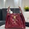 CHANEL 25 Small Handbag Shiny Crumpled Calfskin  Burgundy