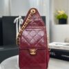 CHANEL 25 Small Handbag Shiny Crumpled Calfskin  Burgundy