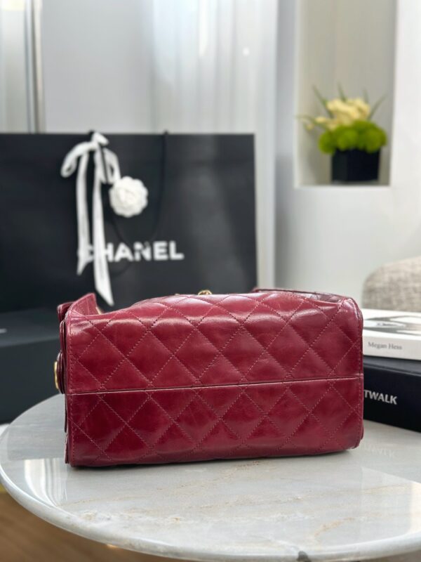 CHANEL 25 Small Handbag Shiny Crumpled Calfskin  Burgundy