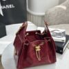 CHANEL 25 Small Handbag Shiny Crumpled Calfskin  Burgundy