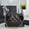 CHANEL 25 Small Handbag Shiny Crumpled Calfskin Dark Brown