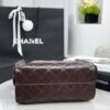 CHANEL 25 Small Handbag Shiny Crumpled Calfskin Dark Brown