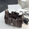 CHANEL 25 Small Handbag Shiny Crumpled Calfskin Dark Brown