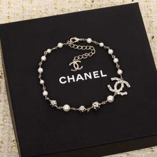 chanel metal artificial pearl necklaces
