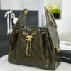 CHANEL 25 Small Handbag Shiny Crumpled Calfskin Khaki