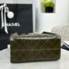 CHANEL 25 Small Handbag Shiny Crumpled Calfskin Khaki