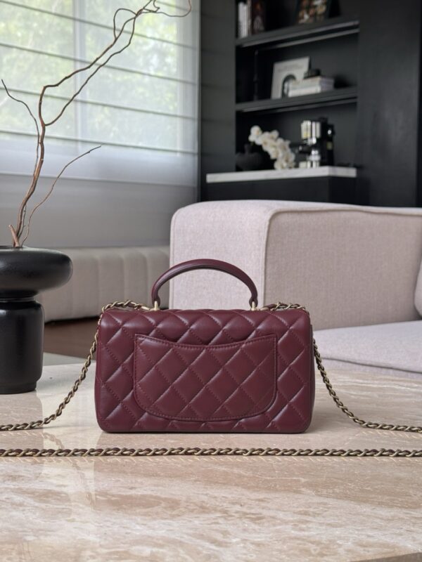 CHANEL MINI Classic Handbag With Top Handle Lambskin