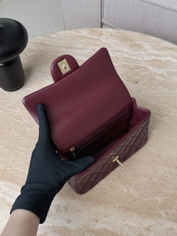 CHANEL MINI Classic Handbag With Top Handle Lambskin
