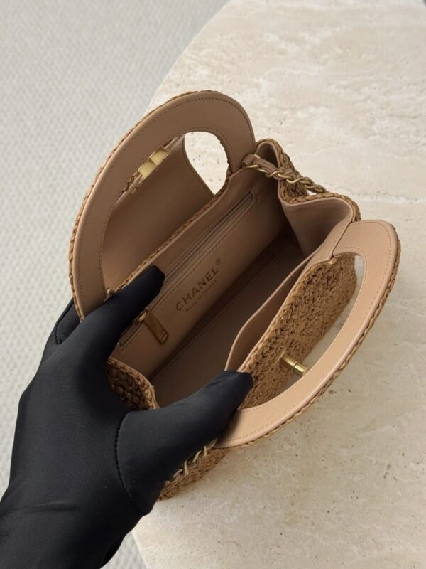 CHANEL Mini shopping bag, Braided raffia
