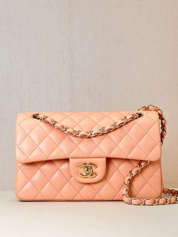 CHANEL Lambskin Classic Flap Light Orange