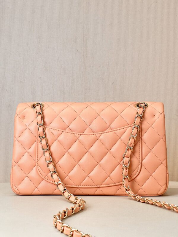 CHANEL Lambskin Classic Flap Light Orange