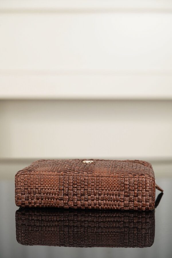 CHANEL Classic Vanity with Chain Braided Raffia Brown