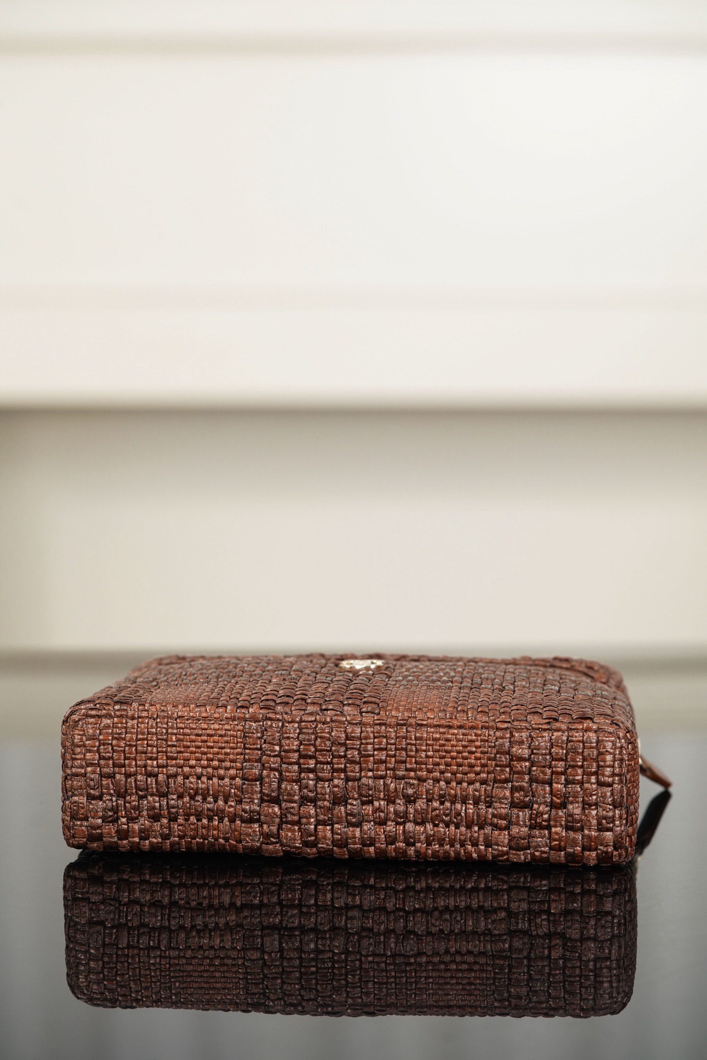 IMG_6104 CHANEL Classic Vanity with Chain Braided Raffia Brown - 图片 5