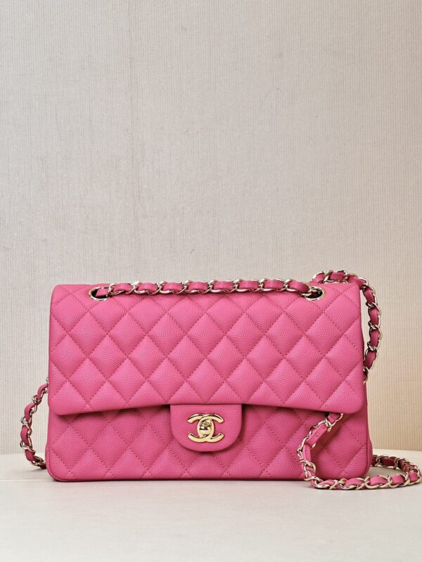 CHANEL Classique Flap Medium Handbag Champagne Gold Hardware