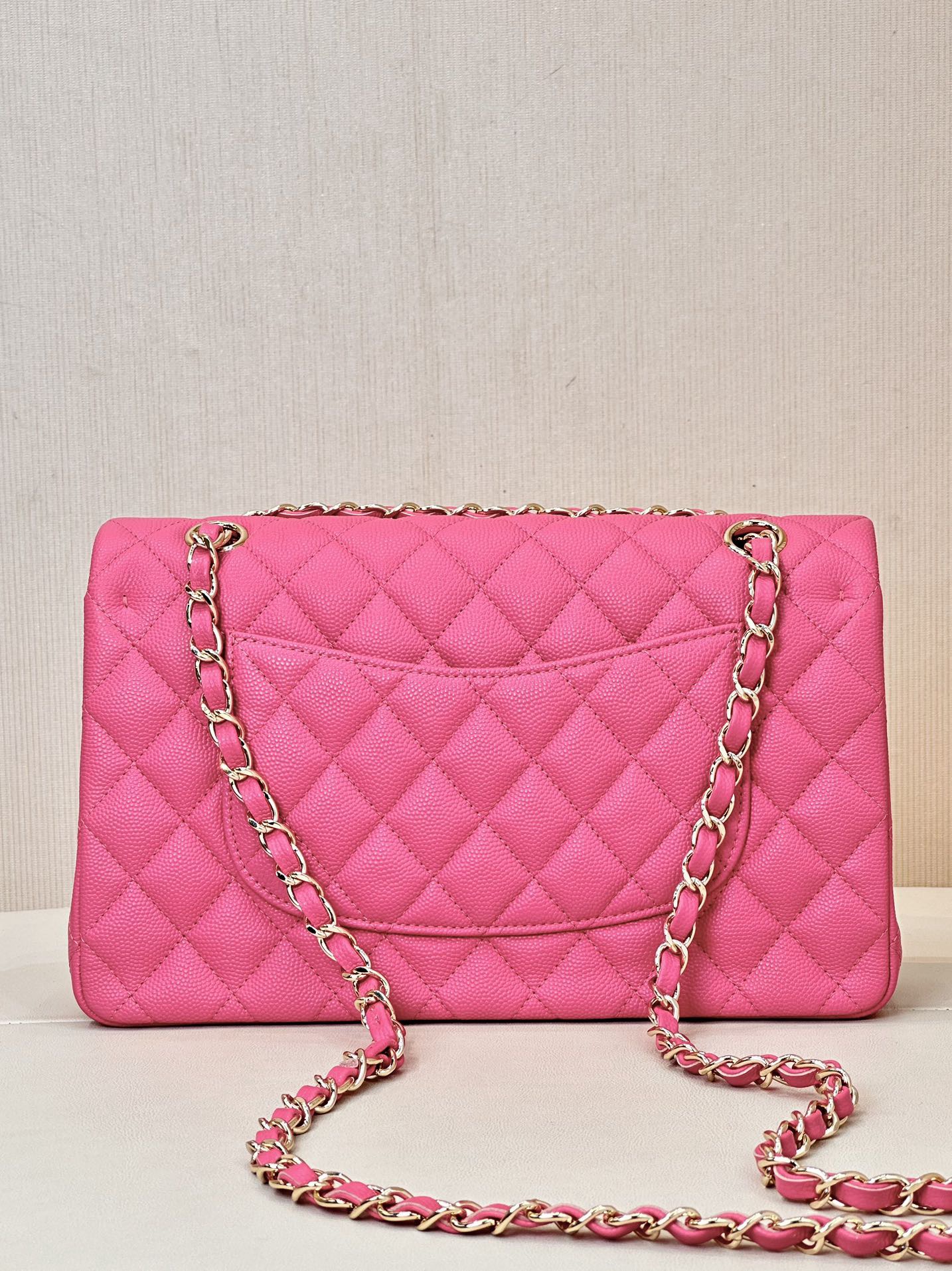 IMG_6143 CHANEL Classique Flap Medium Handbag Champagne Gold Hardware - 图片 4