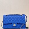 CHANEL Caviar Quiltedl Double Flap Blue
