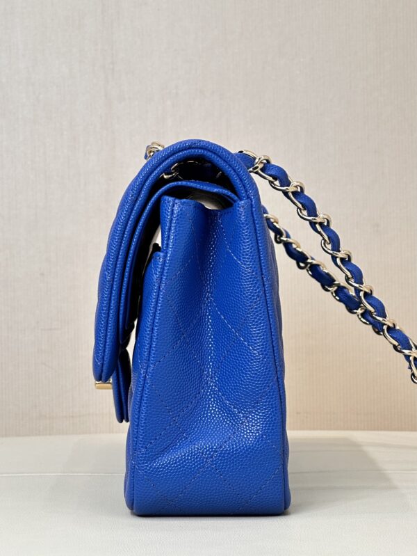 CHANEL Caviar Quiltedl Double Flap Blue