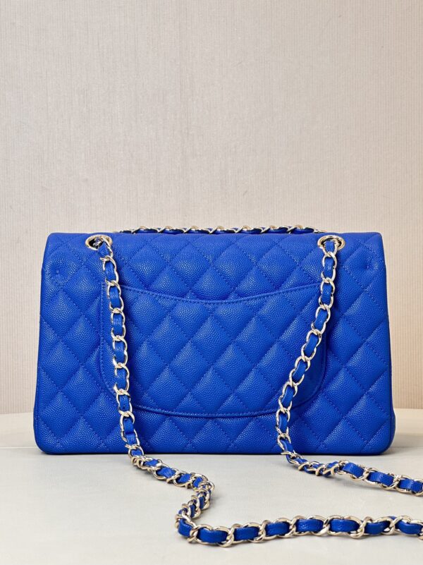CHANEL Caviar Quiltedl Double Flap Blue