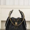 CHANEL 25bag Braided Black Raffia and White Calfskin