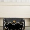 CHANEL 25bag Braided Black Raffia and White Calfskin