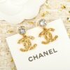 CHANEL Pendant Embossed CC Earrings