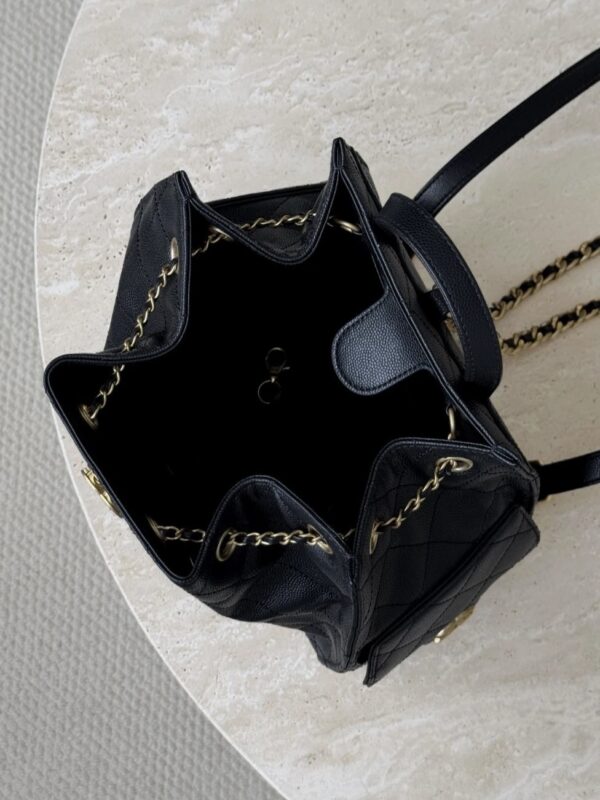 CHANEL 25Bag Black Backpack Caviar Leather