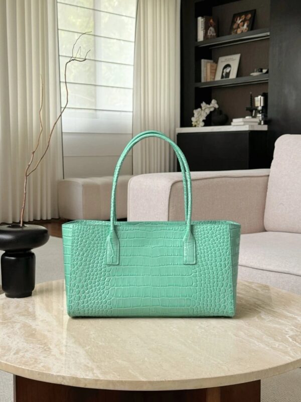 CHANEL Small Shopping Bag Green Crocodile embossed calfskin