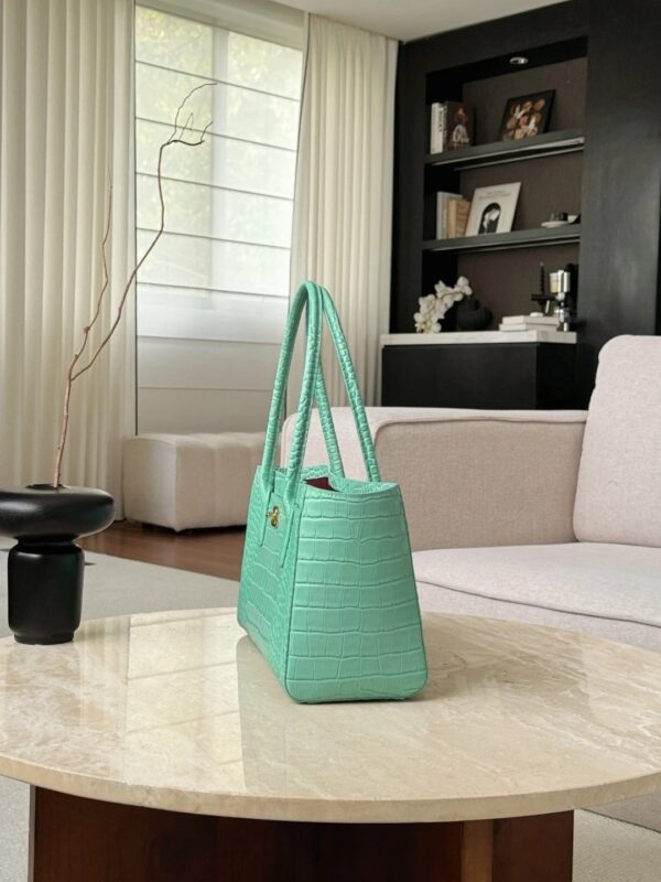 CHANEL Small Shopping Bag Green Crocodile embossed calfskin