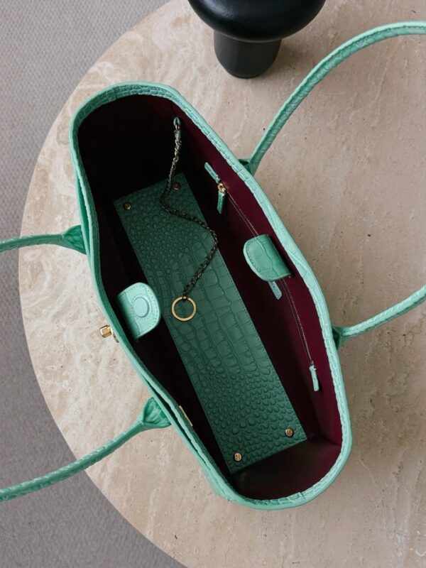 CHANEL Small Shopping Bag Green Crocodile embossed calfskin