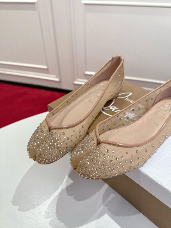 Maison Margiela X CL Tabi Crystal- Embellished Mesh Ballerina Flats
