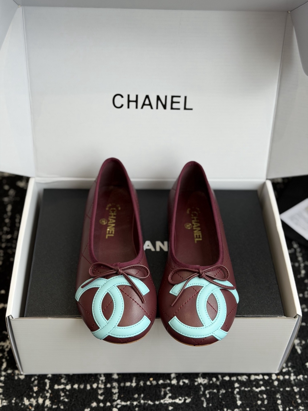 IMG_6730 CHANEL Ballet flats Burgundy & Light Blue - 图片 2