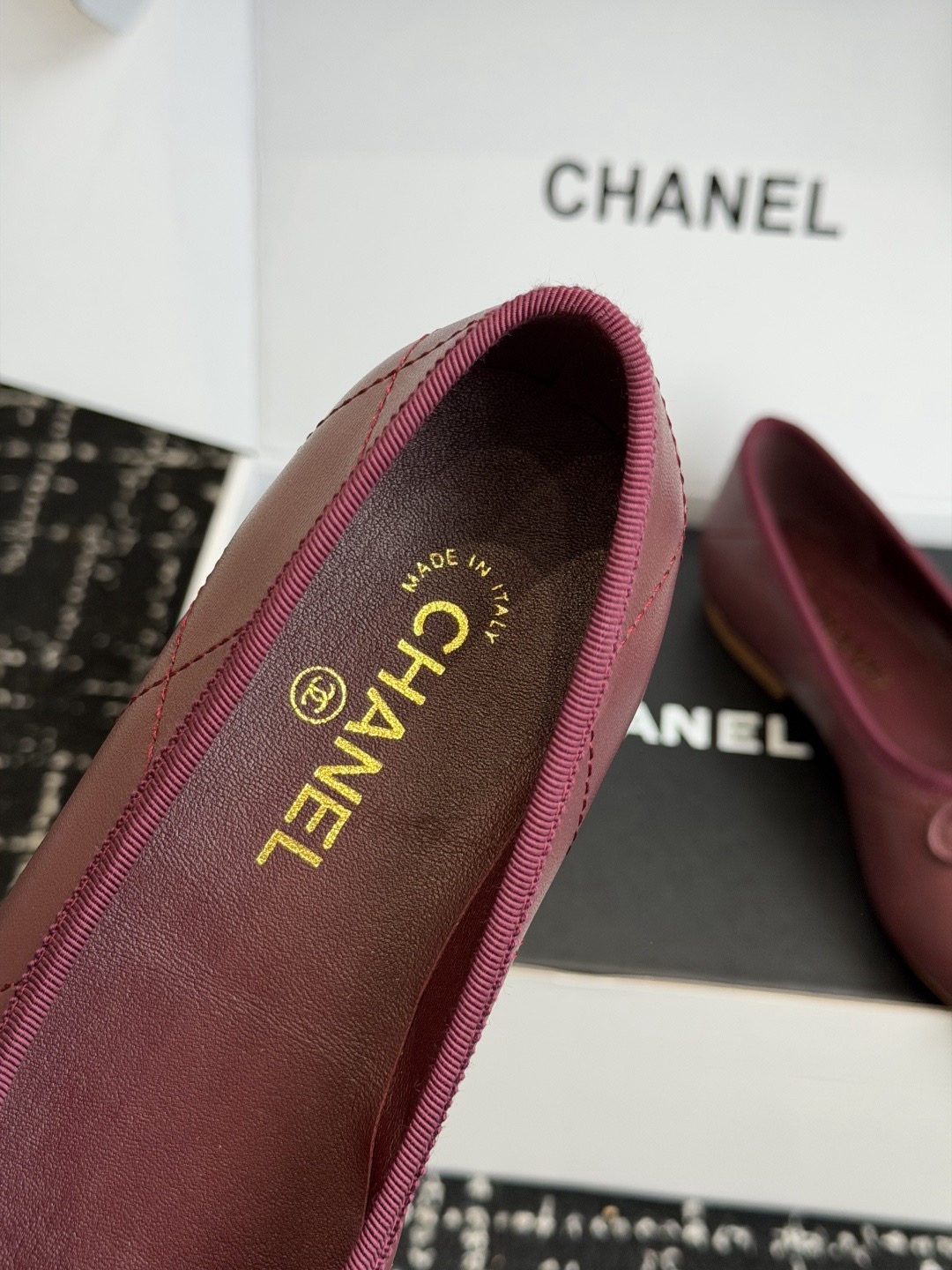 IMG_6732 CHANEL Ballet flats Burgundy & Light Blue - 图片 8