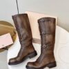 MIUMIU ace-up leather boots