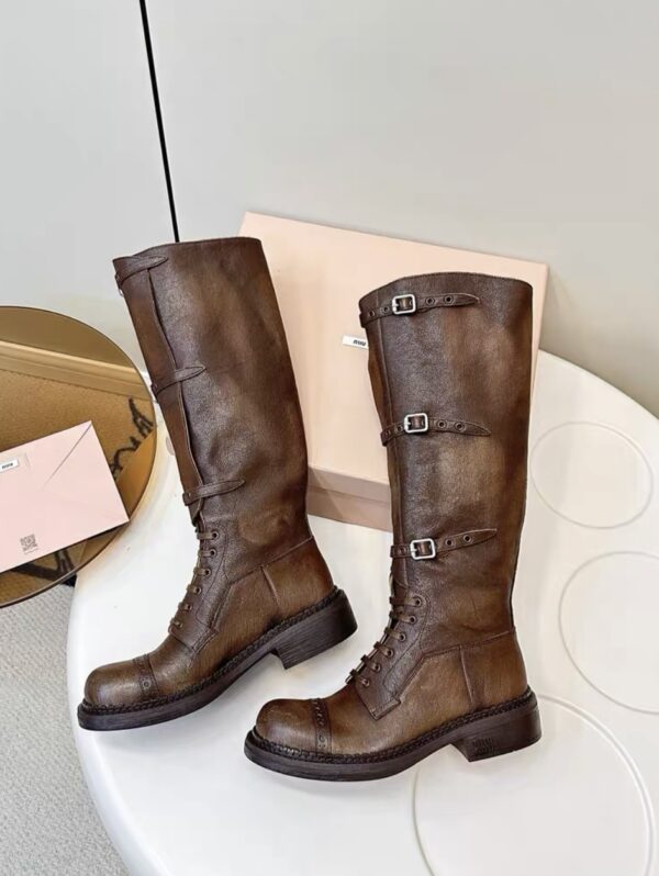 MIUMIU ace-up leather boots