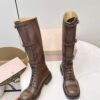 MIUMIU ace-up leather boots