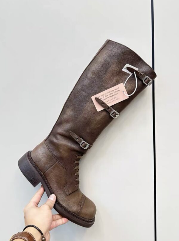 MIUMIU ace-up leather boots