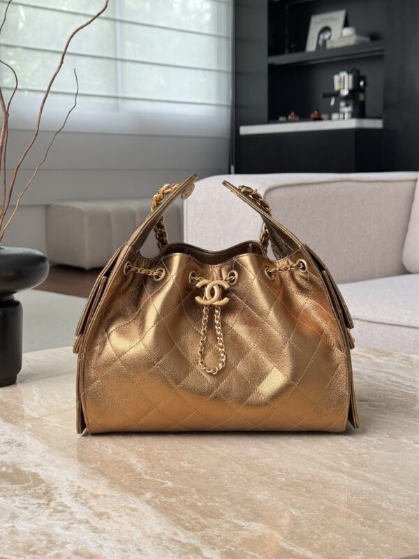 CHANEL 26C 25Bag Caviar leather In Metallic Bronze